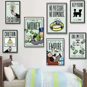 Độc Quyền Triệu Phú Tiền Canvas Poster Không Khung Chống Thấm Nước Động Lực Trích Dẫn Hoạt Hình Hình Nghệ Thuật Treo Tường Cho Trang Trí Phòng Gia Đình