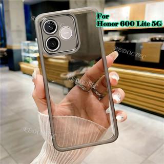 Honor 600 Lite 5G Mới Màu Nguyên Chất Mỏng Trong Suốt Vỏ Honor 600Lite Mềm Chống Sốc Trong Suốt Vỏ Điện Thoại Có Ống Kính Bảo Vệ Camera