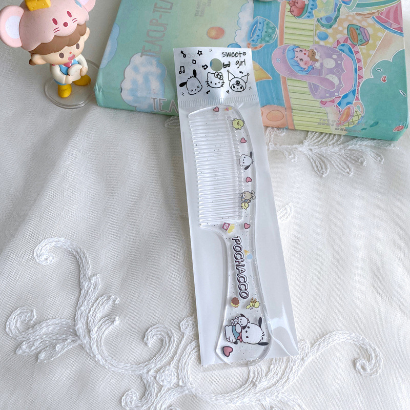 【Roshy】🍧Lược chải tóc Sanrio trong suốt, thiết kế đáng yêu