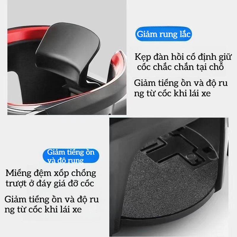 Giá Đỡ Ô Tô Đa Năng - Để Được Cả Điện Thoại Và Cốc Nước, Điều Chỉnh Linh Hoạt, Tiết Kiệm Không Gian, Lắp Nhanh