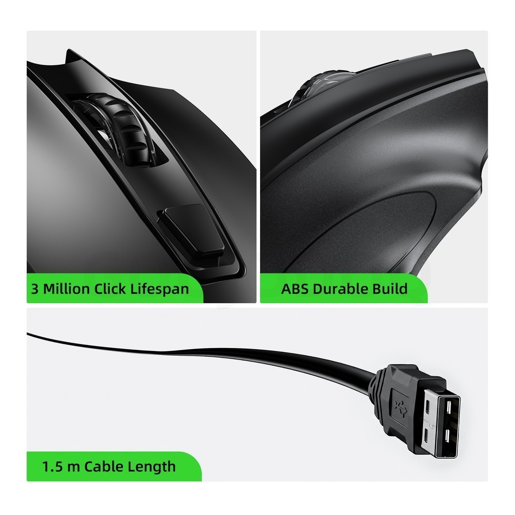 Chuột Có Dây GOOJODOQ 4 Nấc DPI, 6 Nút, Thiết Kế Êm Tay, Cắm USB Xài Liền | BigBuy360 - bigbuy360.vn
