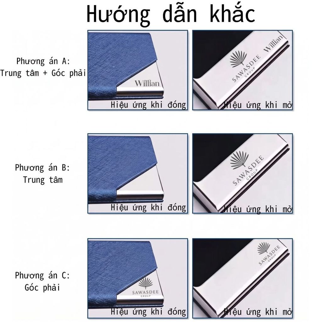 Hộp đựng danh thiếp cá nhân, Hộp đựng thẻ da, Hộp đựng thẻ tùy chỉnh có văn bản & Logo, Hộp đựng thẻ có khắc tên