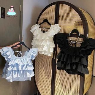 Áo bé gái kiểu Hàn dáng ôm bèo tầng nữ tính - áo mùa hè dễ phối đồ phong cách thanh lịch