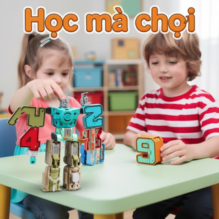Đồ chơi Robot số có thể biến đổi 0 9 Space Mecha Puzzle Giáo dục Nhựa trẻ em Học tập