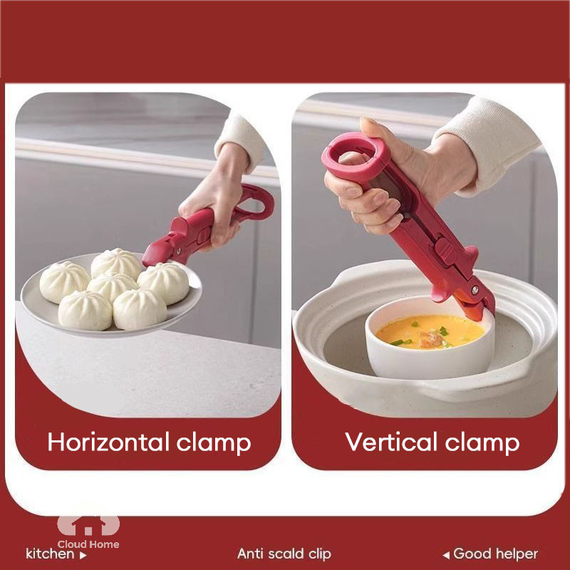 Kẹp chống bỏng 2 trong 1, kẹp chống trượt cho đĩa, kẹp bát, dụng cụ nhà bếp đa năng