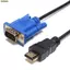 HABITATCO Bộ chuyển đổi HDMI sang VGA 1-5m, 1080P, đầu nối AV cho PC HDTV