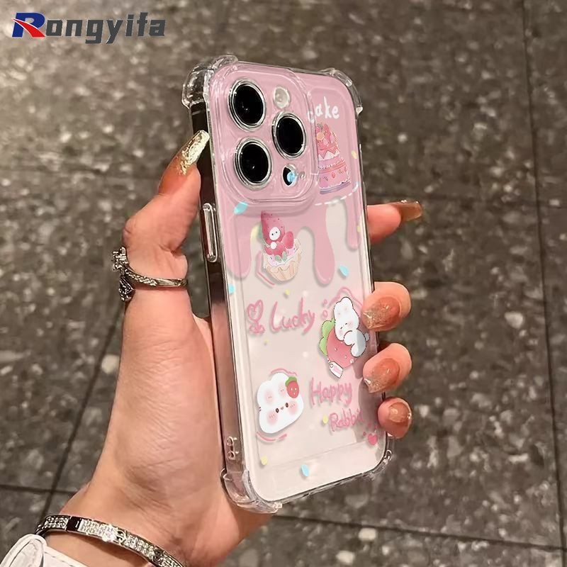 Ốp Điện Thoại Hình Thỏ Hoạt Hình Cho OPPO Reno 15 15C 15F 14F 14 ProMax Mini Find X9 X9S X8S X8 Pro Ultra Plus 5G 4G Vỏ Mềm Cặp Đôi Dễ Thương Trong Suốt