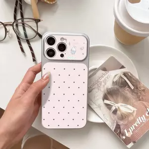 Thỏ đ h Th iểm điểm hồngPhù hợp với ốp điện thoại sáng tạg iPhone 17 Pro, ốp Corning 15