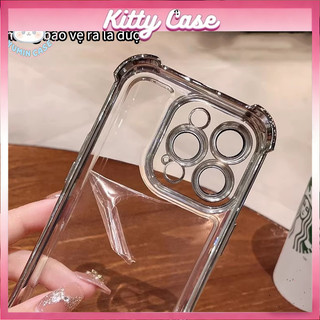 Vỏ bảo vệ chống va đập mạ kim loại dành cho iPhone 11 13 14 Pro Max 17 16 1512 Plus Tặng kèm giá đỡ và gương trang điểm