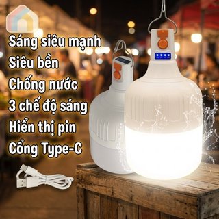 Đèn LED sạc lại chống nước, phù hợp cắm trại và chợ đêm