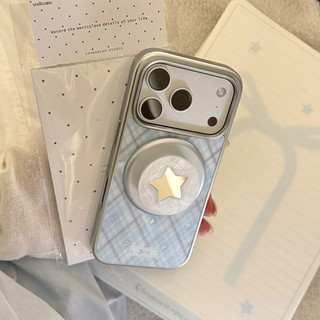 [Sheren] Ốp điện thoại Fritillaria White Blue Star Thích hợp cho i17 16 15 14 13 12 11 pro max Vỏ bảo vệ chống sốc