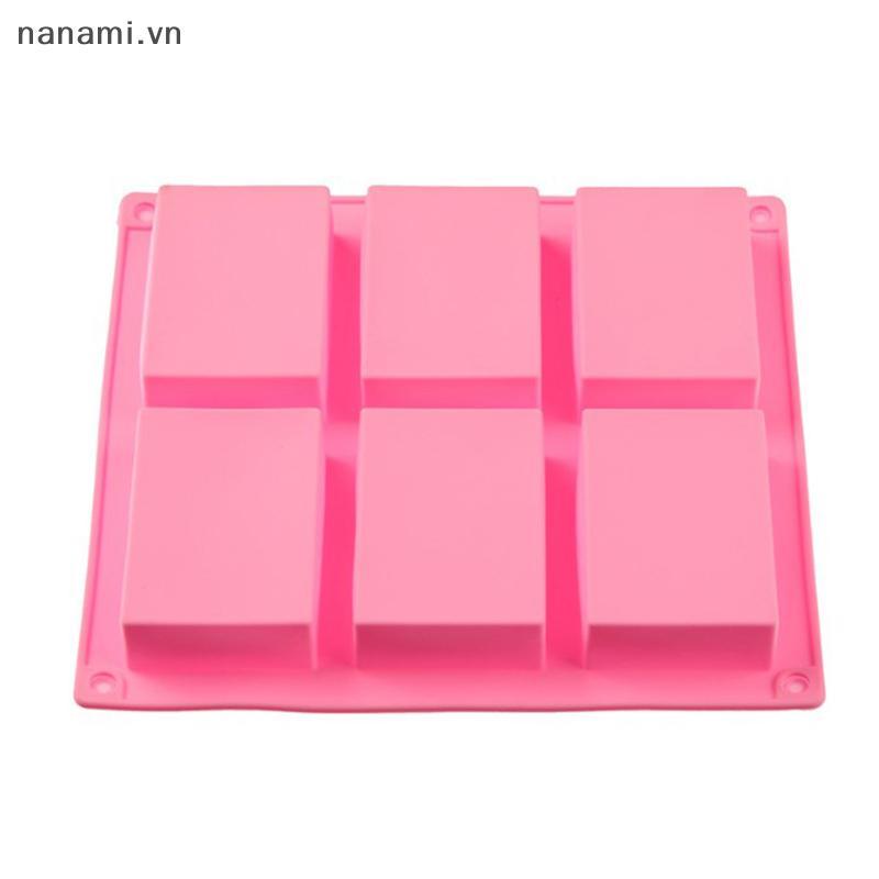 [nanami] Khuôn xà phòng silicon hình chữ nhật 6 ô dành cho khuôn làm xà phòng trang trí tự làm [VN]