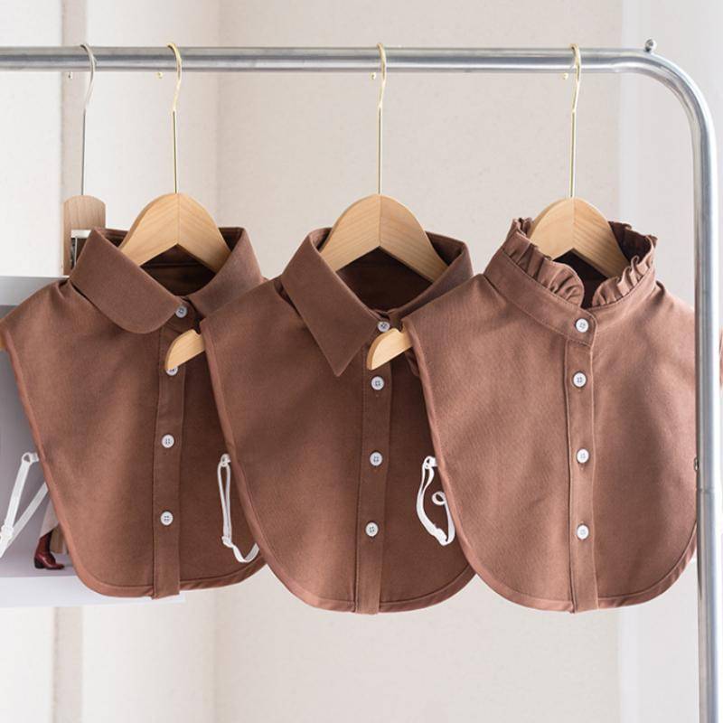 KUZHEN Nữ Vintage Màu Nâu Giả Cổ Áo Sơ Mi Ấm Áp & Phong Cách Hoàn Hảo Cho Lớp Áo Sơ Mi Phong Cách Cổ Điển, Cổ Có Thể Tháo Rời HOT