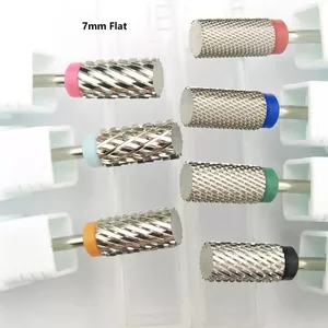EasyNail Đầu phẳng lớn Mạ bạc Tay trái phải Năm trong một Thép vonfram Đầu đánh bóng móng tay sắc nét 2,35mm