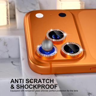 Kính bảo vệ camera iPhone đính đá lấp lánh kính cường lực chống trầy cho iPhone 11 12 13 14 15 16 17 Pro Max 17 Air