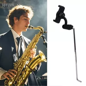 toyuvn Giá đỡ điện thoại Saxophone Alto 4x4mm Giao diện vuông 9cm Giá đỡ Sax mở tối đa để luyện tập biểu diễn