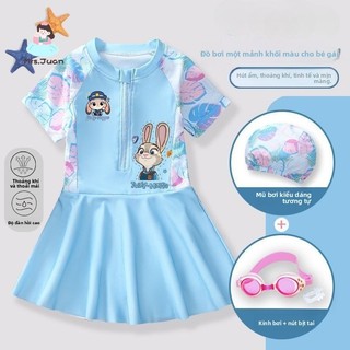 Đồ bơi Zootopia một mảnh cho bé gái – Hình Judy & Nick, thoáng khí, chống nắng, đi bơi & biển