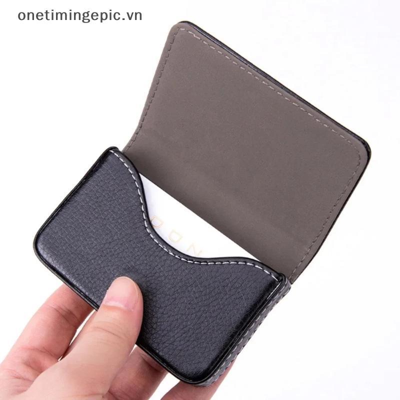 Hộp đựng thẻ tín dụng bằng da PU có kích thước VFZ Ví đựng thẻ kinh doanh có khóa từ tính dành cho nam và nữ OTE