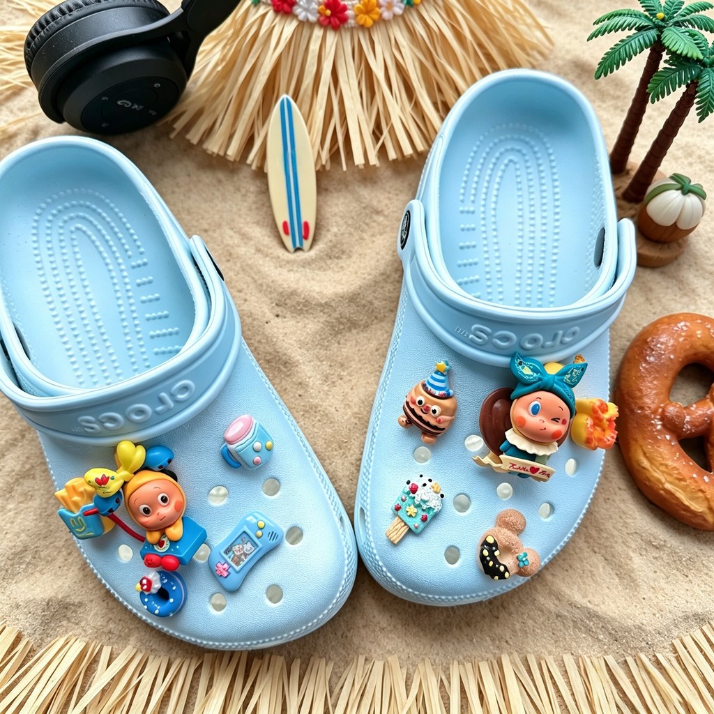 Phụ kiện Pop Mart dễ thương Starman khóa giày ba chiều, thích hợp cho cá sấu, có thể tháo rời, phụ kiện hoa giày lỗ Zhibixing