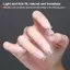 TRTR 240 / 300 Chiếc Nửa Bao Hạnh Nhân Móng Tay Giả Nửa Mờ Pre Buff Acrylic Móng Tay Hình Dạng Hình Thang Gel Đầu Móng Tay Để Bấm Vào Móng Tay Nối Dài DIY VN