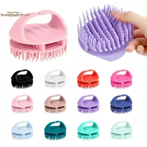 TRTR Dầu Gội Silicon Da Đầu Máy Mát Xa Tóc Đầu Toàn Thân Bàn Chải Massage Da Đầu Bàn Chải Rửa Tóc Tẩy Tế Bào Chết Đầu Bàn Chải Chà Dụng Cụ VN