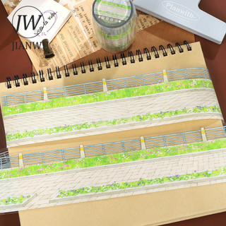 JIANWU 60mm * 5m Vintage Cây Hoa Đường Phố Bên Vật Liệu Phong Cảnh Cắt Băng Thêu Sò PET Sáng Tạo DIY Tạp Chí Văn Phòng Phẩm
