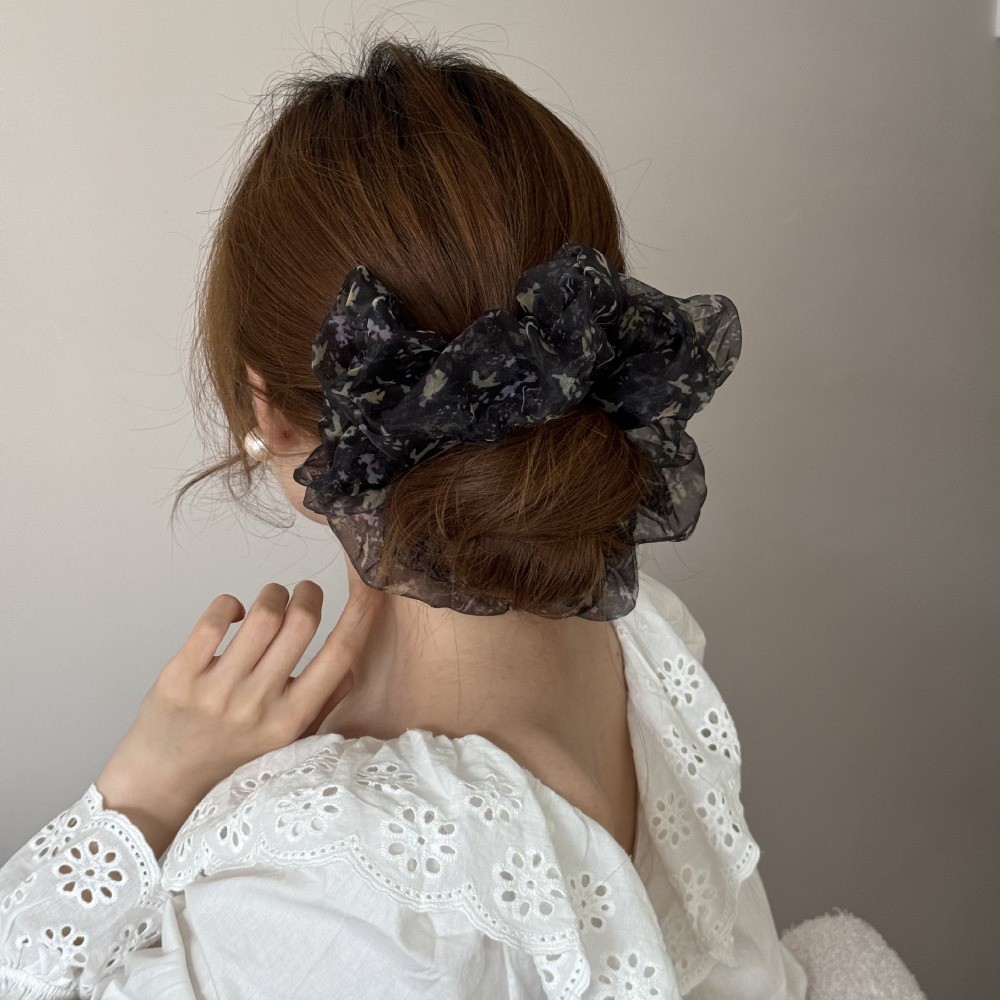 Hululu / Bầu Không Khí Pháp Cảm Thấy Kích Thước Lớn Organza Hoa Nhỏ Ruột Lớn Nhẹ Nhàng Dây Buộc Tóc Đuôi Ngựa Phụ Kiện Tóc