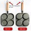 Thiết bị trứng tráng VN, Chất liệu gang, Thiết kế bốn lỗ, Thích hợp cho bánh mì và bánh thịt Omelette, có kẹp, Chảo không tráng, dễ dính, Thích hợp cho bếp Gas và Chảo Mini.