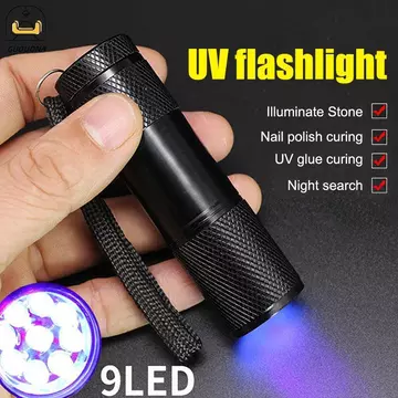 GUOUQNA Đèn pin UV Đèn pin 395nm Đèn pin ánh sáng Đèn pin Mini Đèn pin cho nhựa UV Keo chữa vết bẩn nước tiểu cho thú cưng