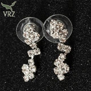 VRZ Bạc Phù Dâu Pha Lê Nelace Bộ Bông Tai Cưới Cô Dâu Trang Sức Trang Sức HOT