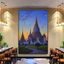Thái Lan Phong Cảnh Mèo Nghệ Thuật Treo Tường Đông Nam Á Tranh Canvas Không Khung Chống Thấm Nước Cho Nhà Hàng Nhà Ở Khách Sạn