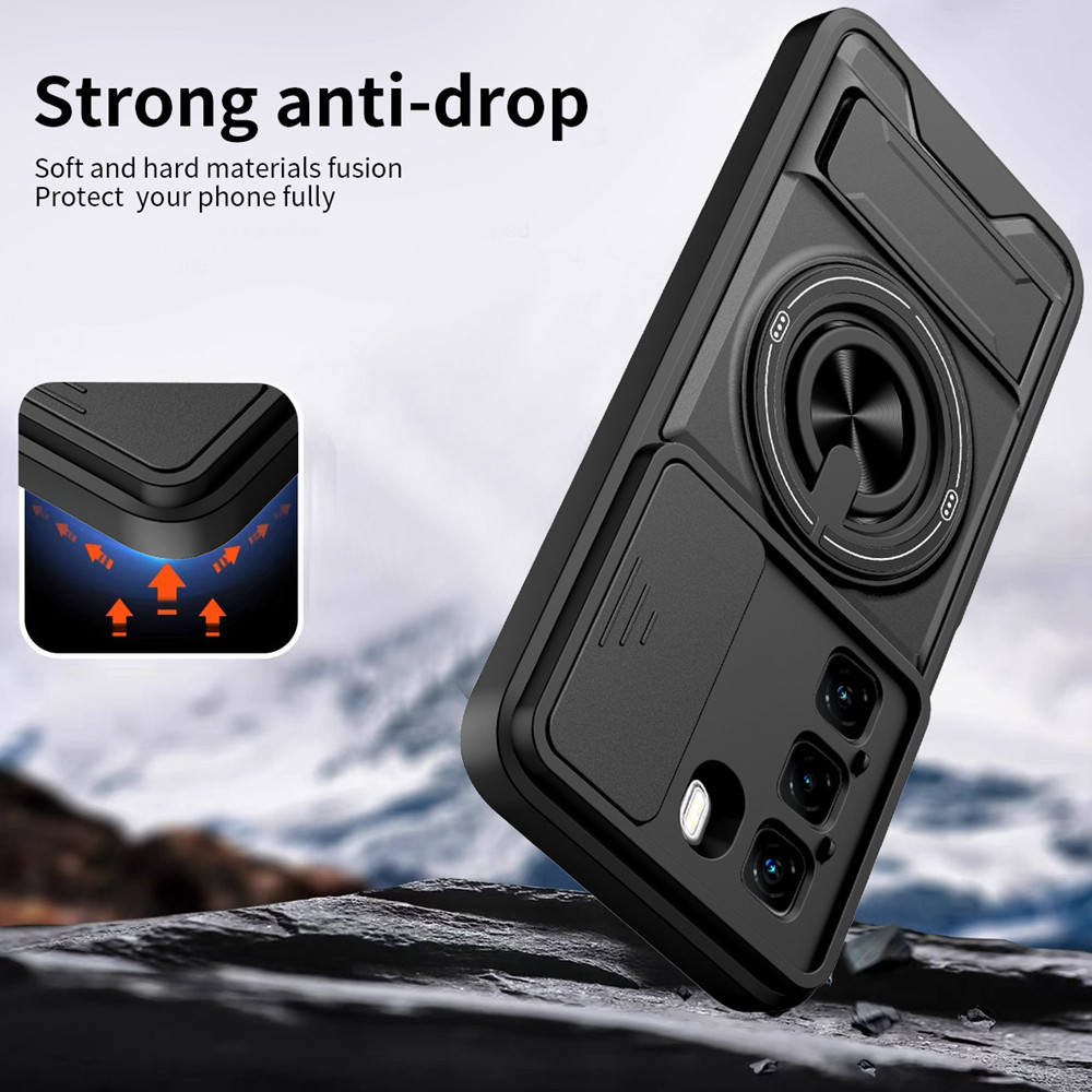 Ốp Điện Thoại Đa Năng Sang Trọng Thích Hợp Cho Infinix Hot 50 Pro + 4G 60 70 40 5G Dây 360°Giá đỡ vòng có vỏ máy ảnh Vỏ bảo vệ toàn diện chống sốc