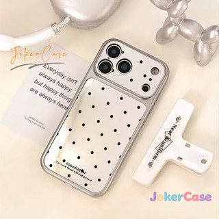 Ốp Lưng Cho IPhone 12 17 16 15 11 13 14 Pro Max 7 15 16 8 Plus XR XS MAX Ốp gương trang điểm họa tiết chấm bi cổ điển