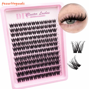 FAVORITEGOODS Manga Mi, 8-16mm 12 Hàng Lông Mi Cổ Tích, Không Tàn Ác Dày Kịch Tính Tự Nhiên C Curl Cụm Lông Mi dành cho Nữ Làm Đẹp