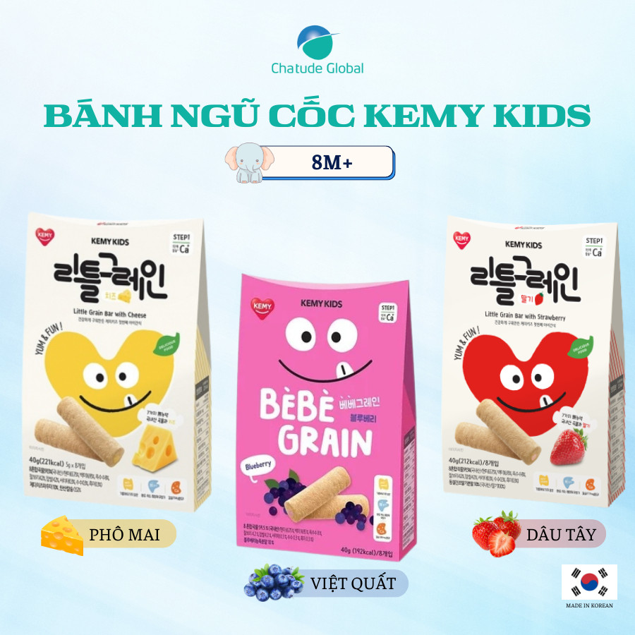 Bánh Ngũ Cốc Ăn Dặm KEMY KIDS, Bữa Phụ Thơm Ngon, Dinh Dưỡng Cho Bé