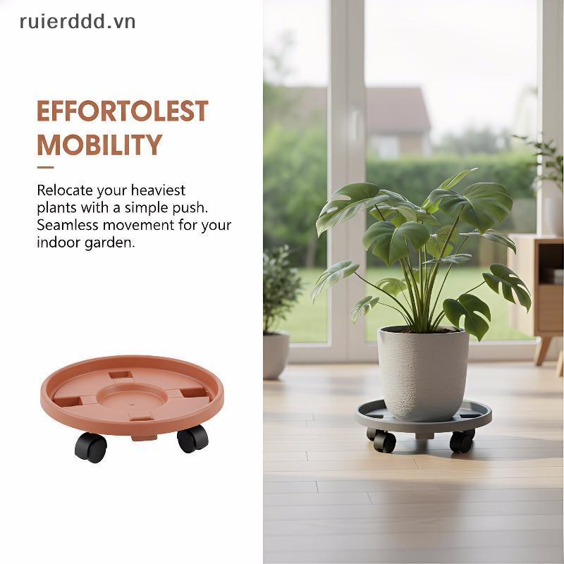 # ruierdd # Khay chậu hoa tròn có bánh xe lăn Đế chậu cây trong vườn Chịu tải mạnh cho di động văn phòng tại nhà.
