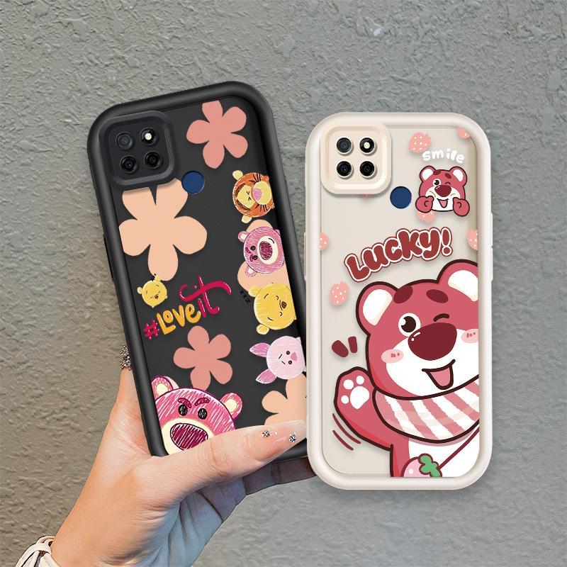 Ốp Lưng Cho Realme C12 C25 C25S C21Y C25Y C15 Narzo 30A Narzo 20 Vỏ Điện Thoại Mềm Silicon Hoạt Hình TPU Lotso Gấu Câu Chuyện Đồ Chơi Mắt Thiên Thần Ốp Lưng Chống Sốc