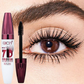 QCIY 7D Mascara Chống Thấm Nước Lâu Dài Tập Uốn Dày Mắt Mi Trang Điểm Đen 10g
