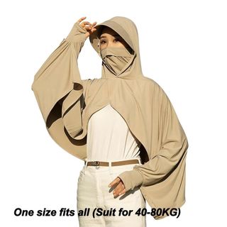 Khăn choàng chống nắng SMILE, Áo Hoodie chống nắng dài tay bằng lụa băng, Thời trang khô nhanh Quần áo che nắng đi xe đạp chống tia cực tím thoáng khí dành cho nữ