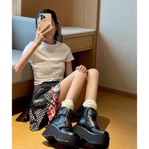 Giày Bốt Martin Đế Dày Punk Nữ Nâng Cao 10cm Phù Hợp Với Giày Nền Tảng Hot Girl cos Giày Hợp Thời Trang