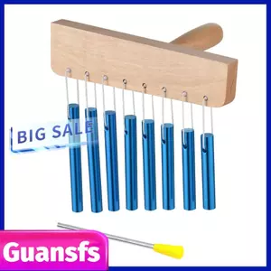 Guansfs Guansfs Thanh Chuông 8 Âm Chuông Tay Có Gõ Dính Gỗ Bạch Dương Ống Nhôm Nguyên Khối Windchime Tổ Chức Nhạc Cụ Gõ Dành Cho Người Mới Bắt Đầu