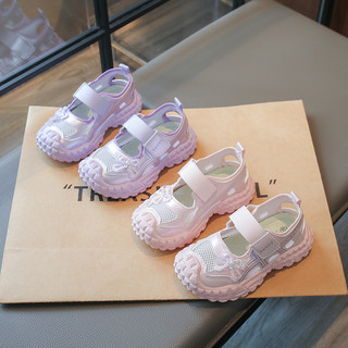Xăng đan Thể Thao Bé Gái Có Nơ Lưới Thoáng Khí Chống Trơn Trượt Trẻ Em Mũi Nhọn Giày Chạy Bộ Trẻ Em Giày Thể Thao Thông Thường