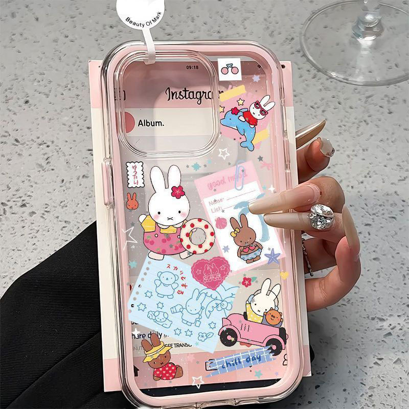 Bộ đồ bơi mùa hè thỏPhù hợp với vỏ điện thoại 17 Pro Max, iPhone 16 Pro/14 ba trong một