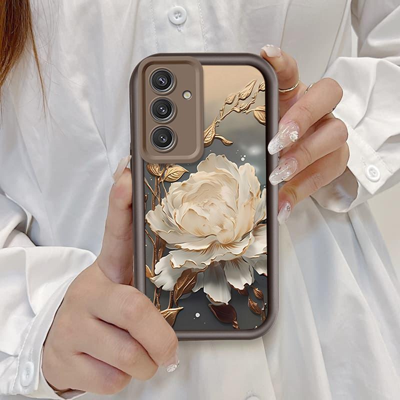 Ốp Lưng Cho Samsung S20 S21 S22 S23 S24 S25 S26 PLUS FE + Hoạt Hình Silicone Bé Gái Mềm TPU Hoa Tulip Mắt Thiên Thần Chống Sốc Ốp Điện Thoại