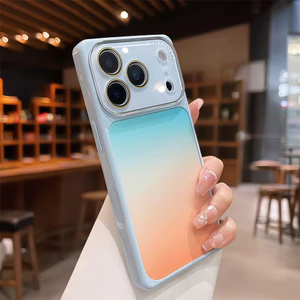 Ốp điện thoại hình vuông gradient thời trang cho iPhone 17 Pro Max 13 14 15 16 pro max Bao gồm tất cả bảo vệ ống kính máy ảnh vỏ mềm Vỏ bảo vệ vỏ điện thoại