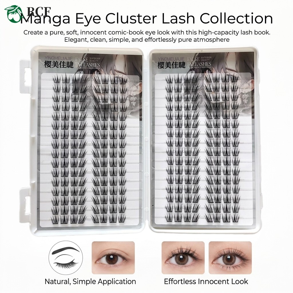 Phong cách Manga tự nhiên Lông mi giả Cụm đơn Thân cây vô hình C Curl 9-13mm