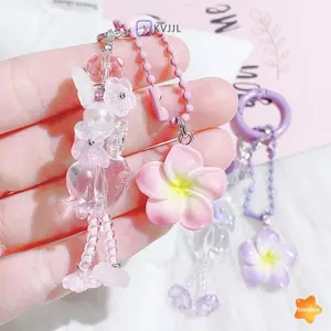 Móc khóa hoa đầy màu sắc ngọt ngào Móc khóa hoa dễ thương Mặt dây chuyền Túi thời trang Charm Sáng tạo Bapa Phụ kiện trang trí Quà tặng mới
