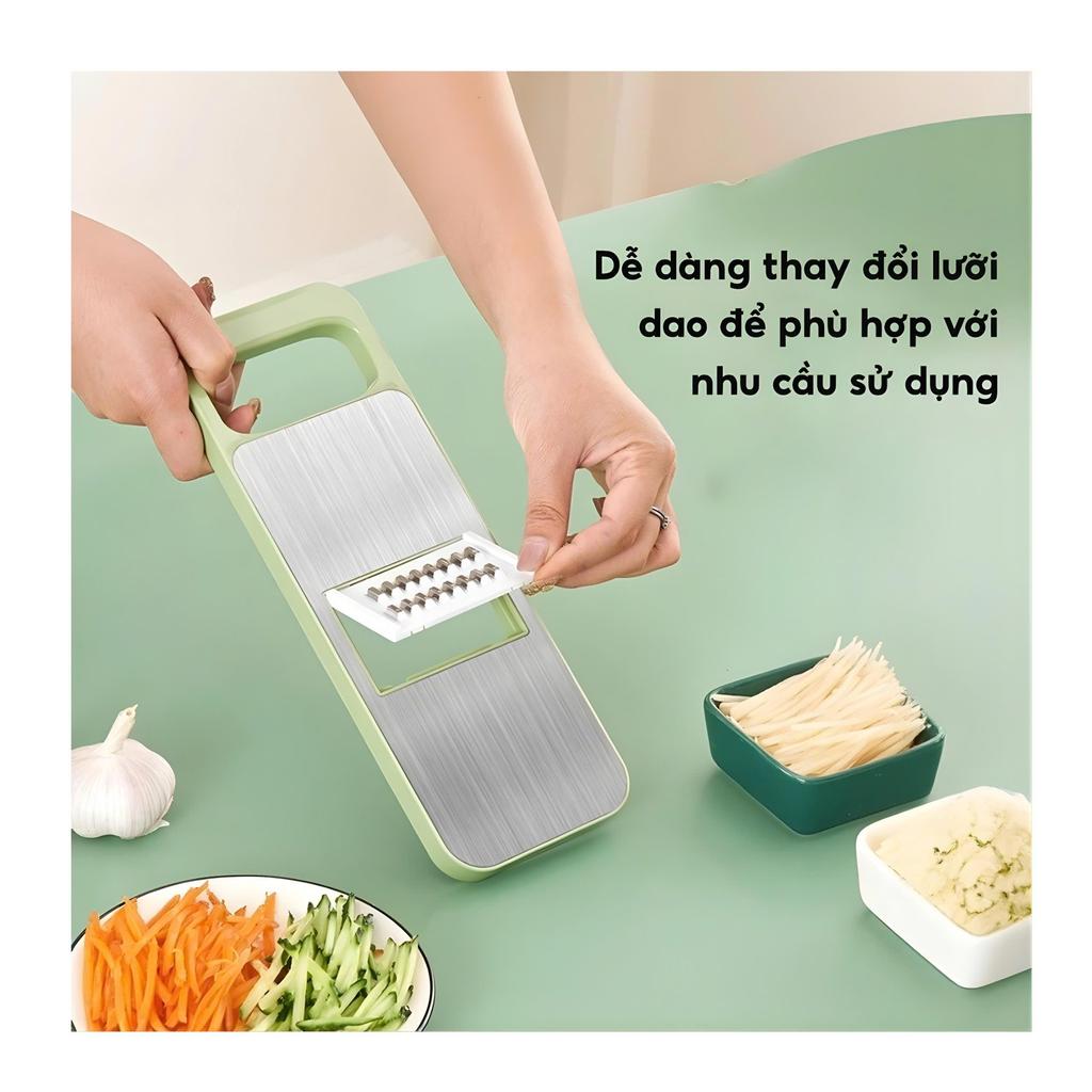 Dụng Cụ Bào Nạo Rau Củ Quả Đa Năng 5 LƯỠI DAO HoangNamliving Đồ Bào Rau Củ Thái Lát Bào Sợi