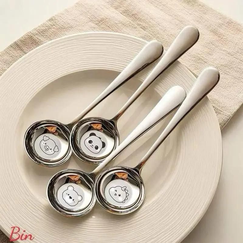 Sét ComBo 4 cái thìa nhỏ inox an toàn  không han rỉ hình gấu đáng  yêu . C87 SHOP