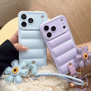 Ốp lưng mặt dây chuyền hoa tươi mùa xuân có dây đeo tay có thể điều chỉnh cho iPhone 17 Air 16E 16 15 14 13 12 11 Pro Max 6 6S Plus SE 2020 2022 Vỏ màu kẹo Vỏ mềm dễ thương